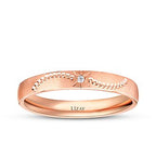 His and Hers Accented Rose Gold Wedding Band Set