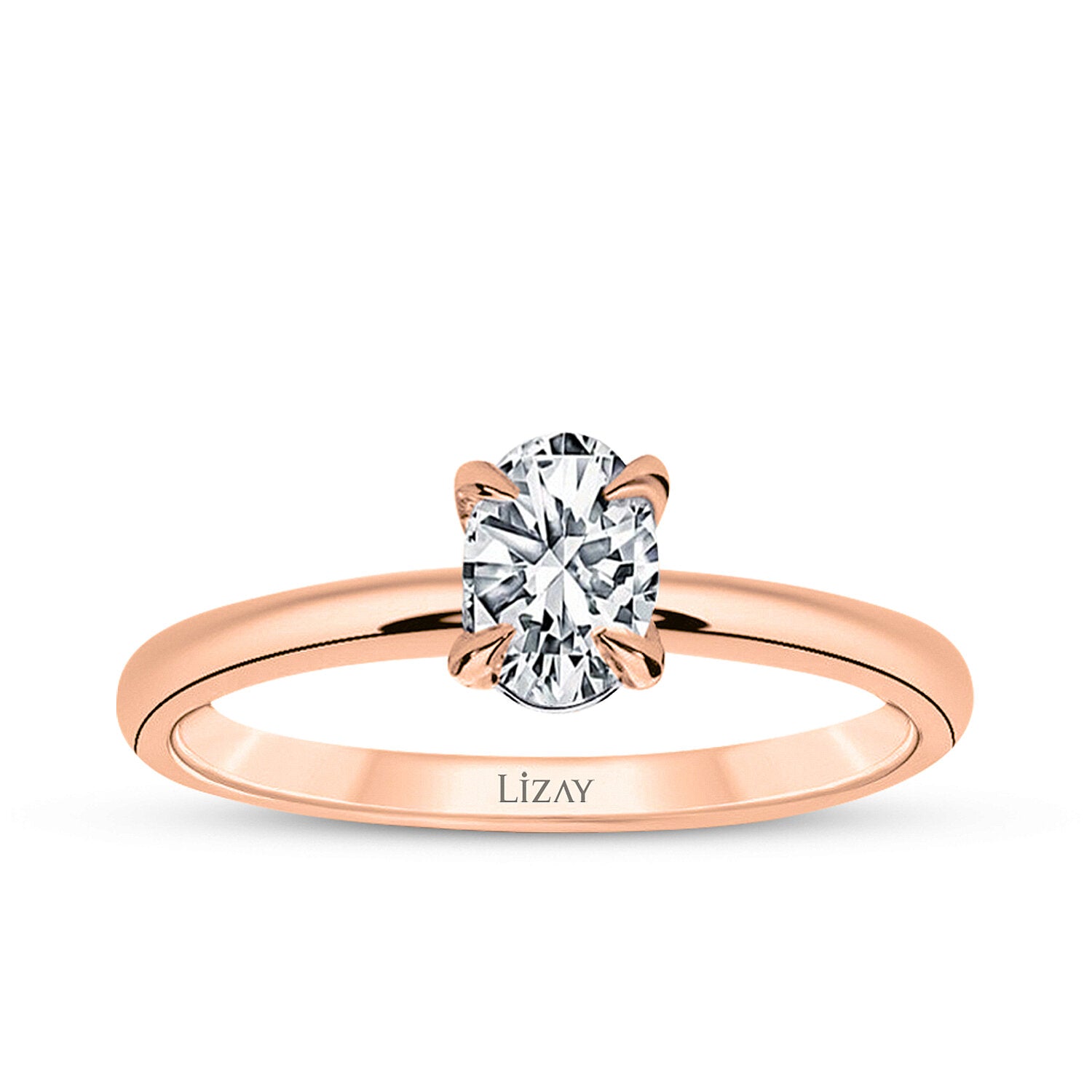 0,50 Carat Diamond Oval Solitaire Engagement Ring