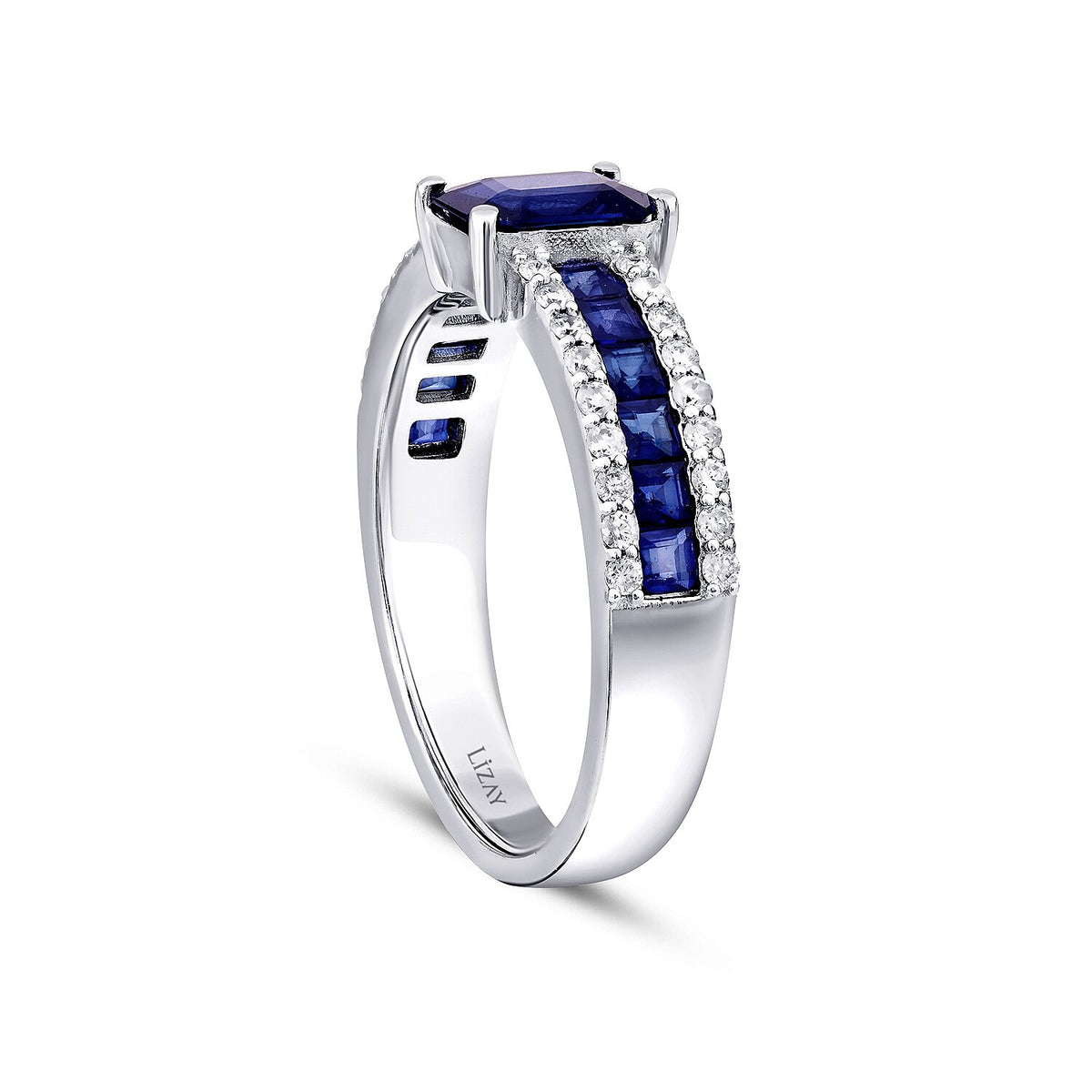 1,95 Carat Diamond Sapphire Ring