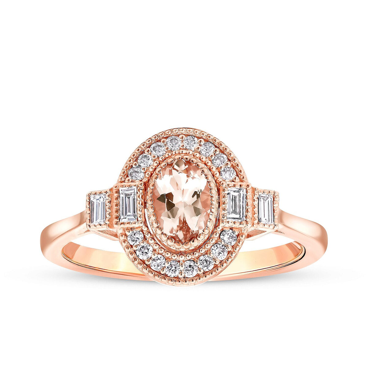 0,71 Carat Diamond Morganite Ring
