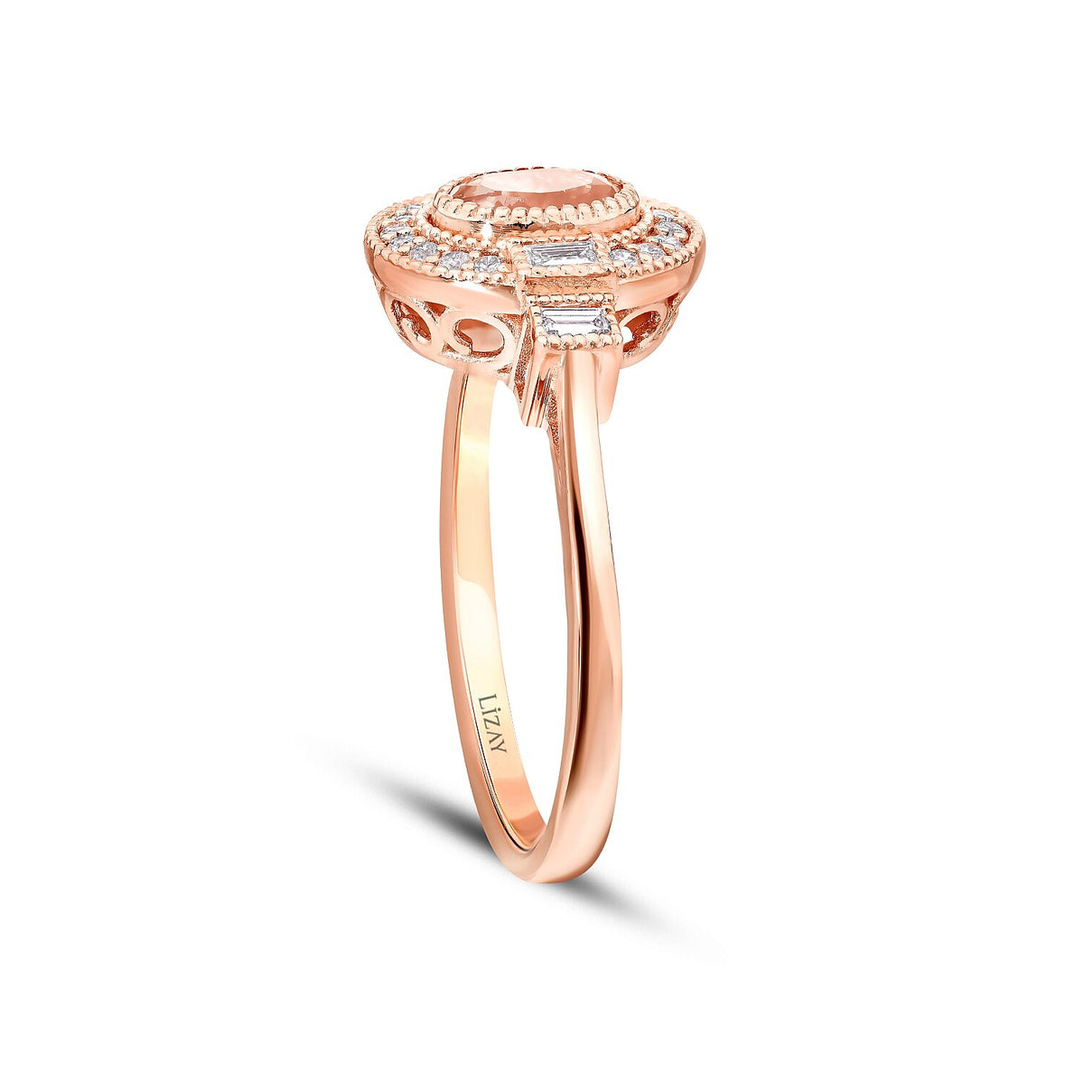 0,71 Carat Diamond Morganite Ring