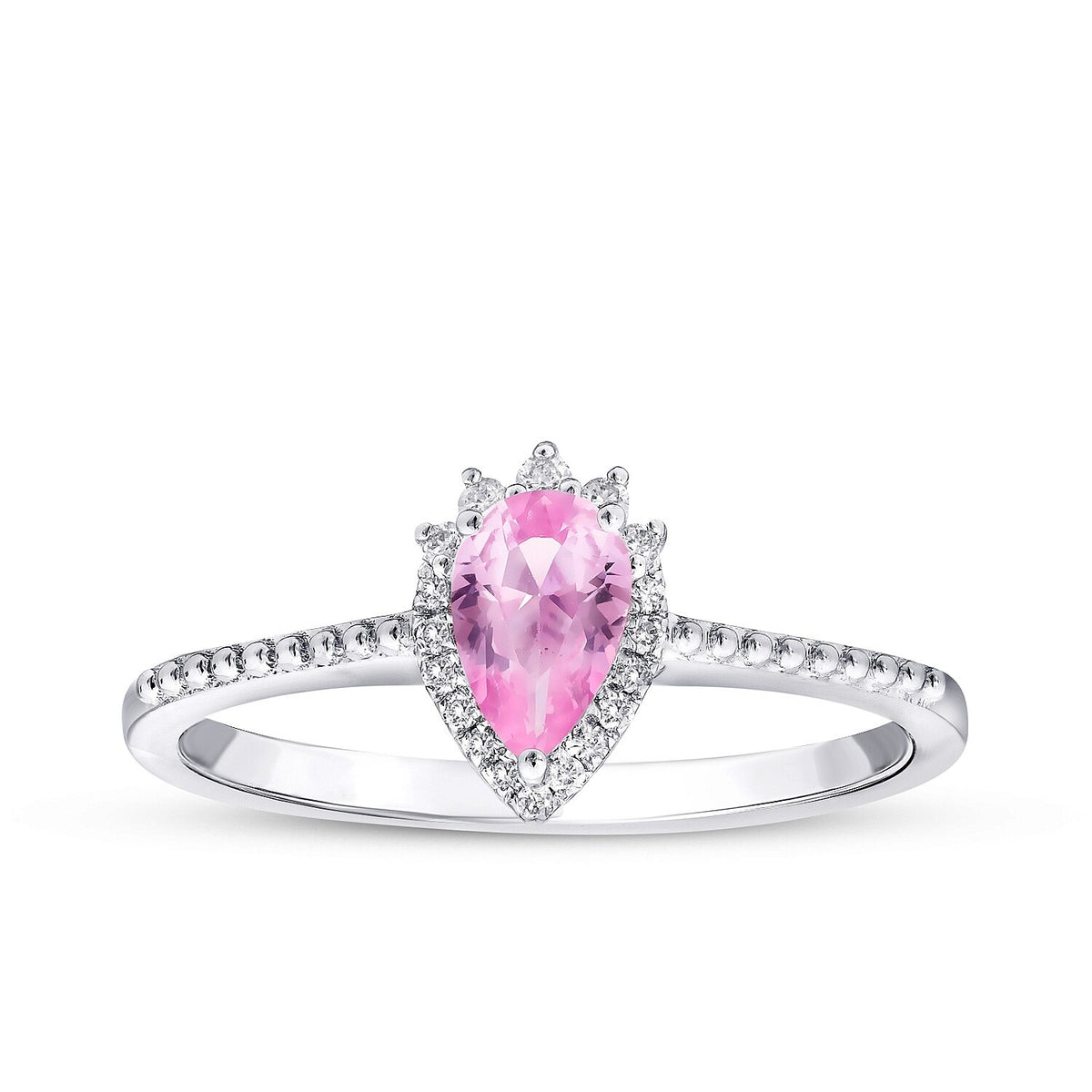 0,52 Carat Diamond Pink Sapphire Ring