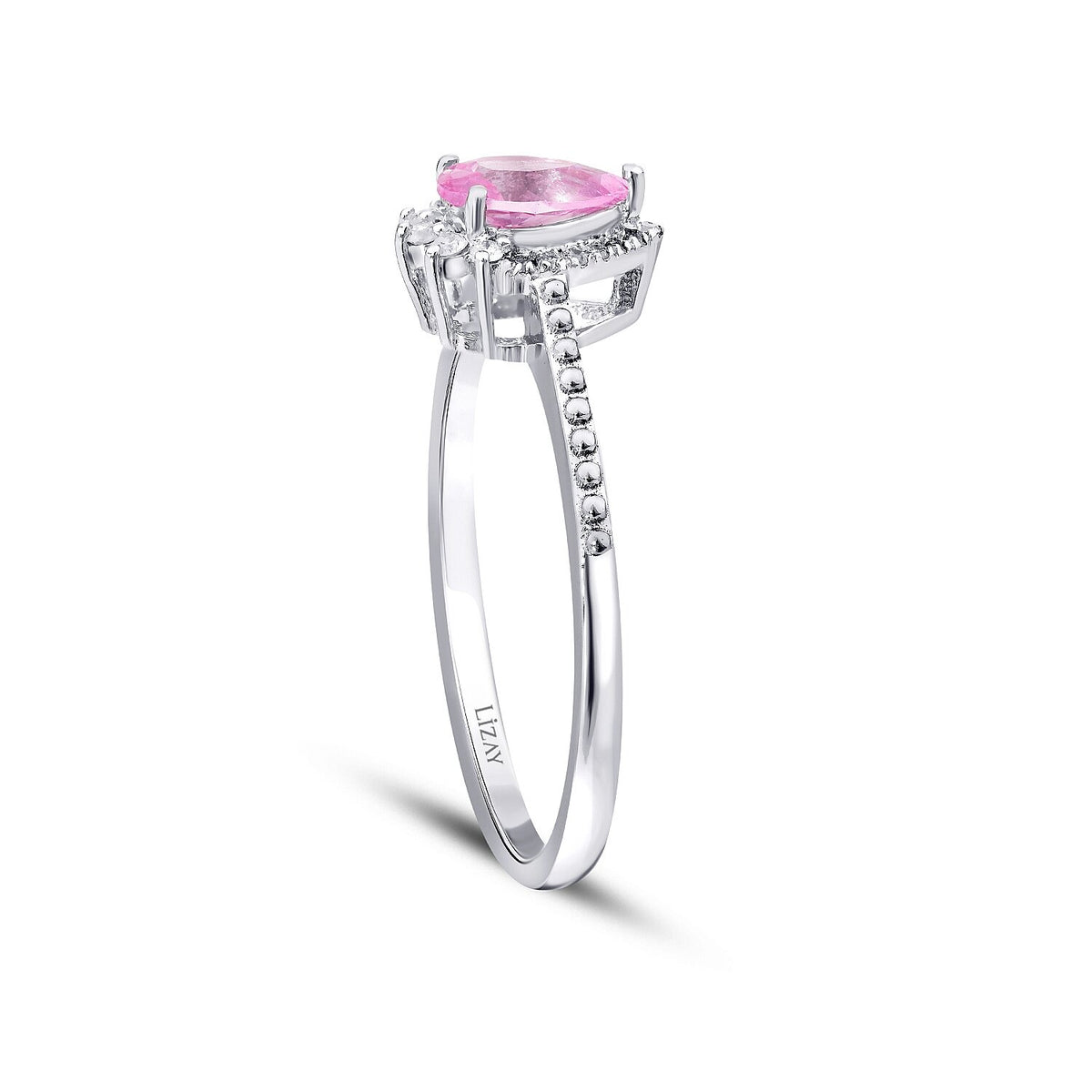 0,52 Carat Diamond Pink Sapphire Ring