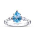 1,39 Carat Diamond Blue Topaz Ring