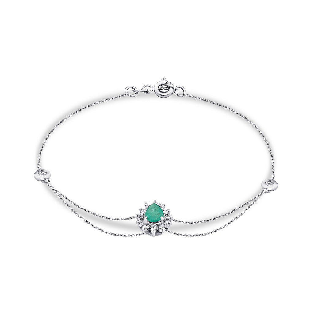0,53 Carat Diamond Emerald Bracelet