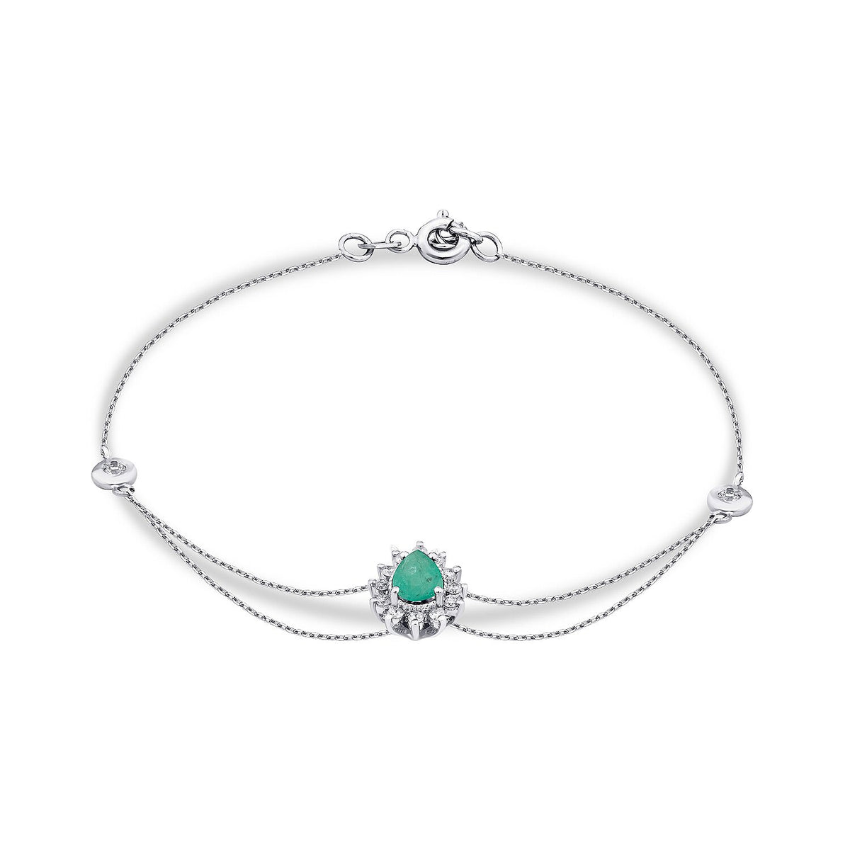0,53 Carat Diamond Emerald Bracelet
