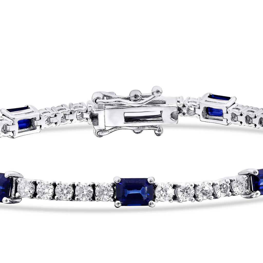4,53 Carat Diamond Sapphire Bracelet