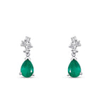 1,35 Carat Diamond Emerald Earrings
