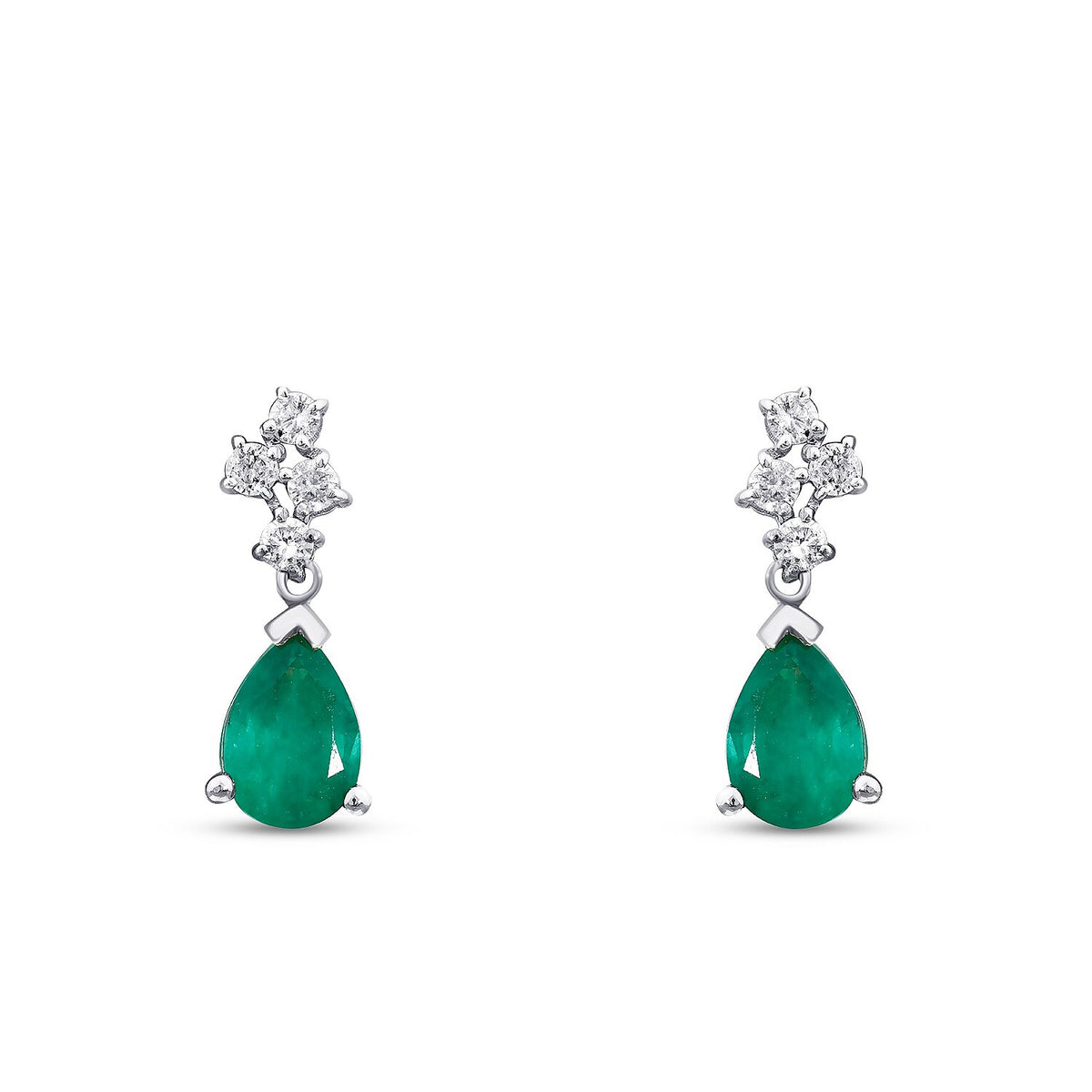 1,35 Carat Diamond Emerald Earrings