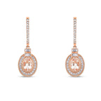 1,29 Carat Diamond Morganite Earrings