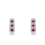 0,67 Carat Diamond Ruby Earrings