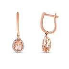 1,39 Carat Diamond Morganite Earrings