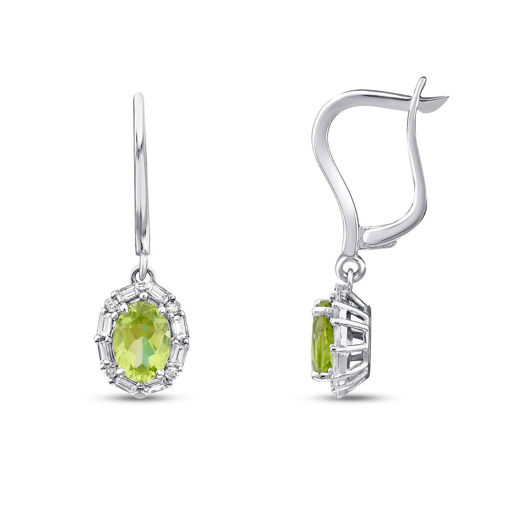 2,08 Carat Diamond Colored Stone Earrings