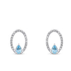 0,80 Carat Diamond Blue Topaz Earrings