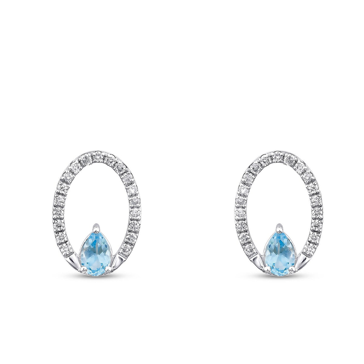 0,80 Carat Diamond Blue Topaz Earrings