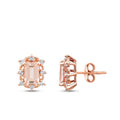 1,15 Carat Diamond Morganite Earrings
