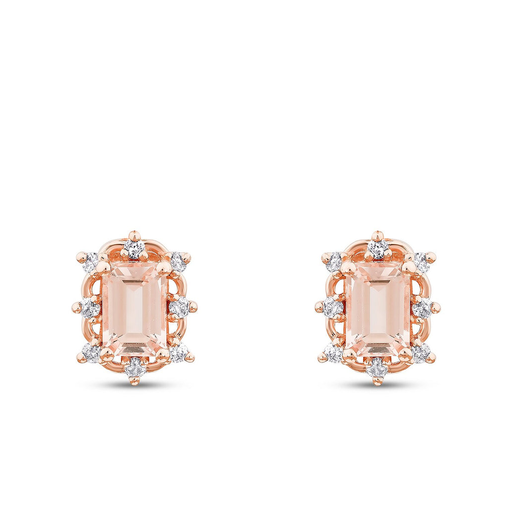 1,15 Carat Diamond Morganite Earrings
