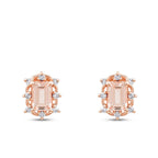 1,15 Carat Diamond Morganite Earrings