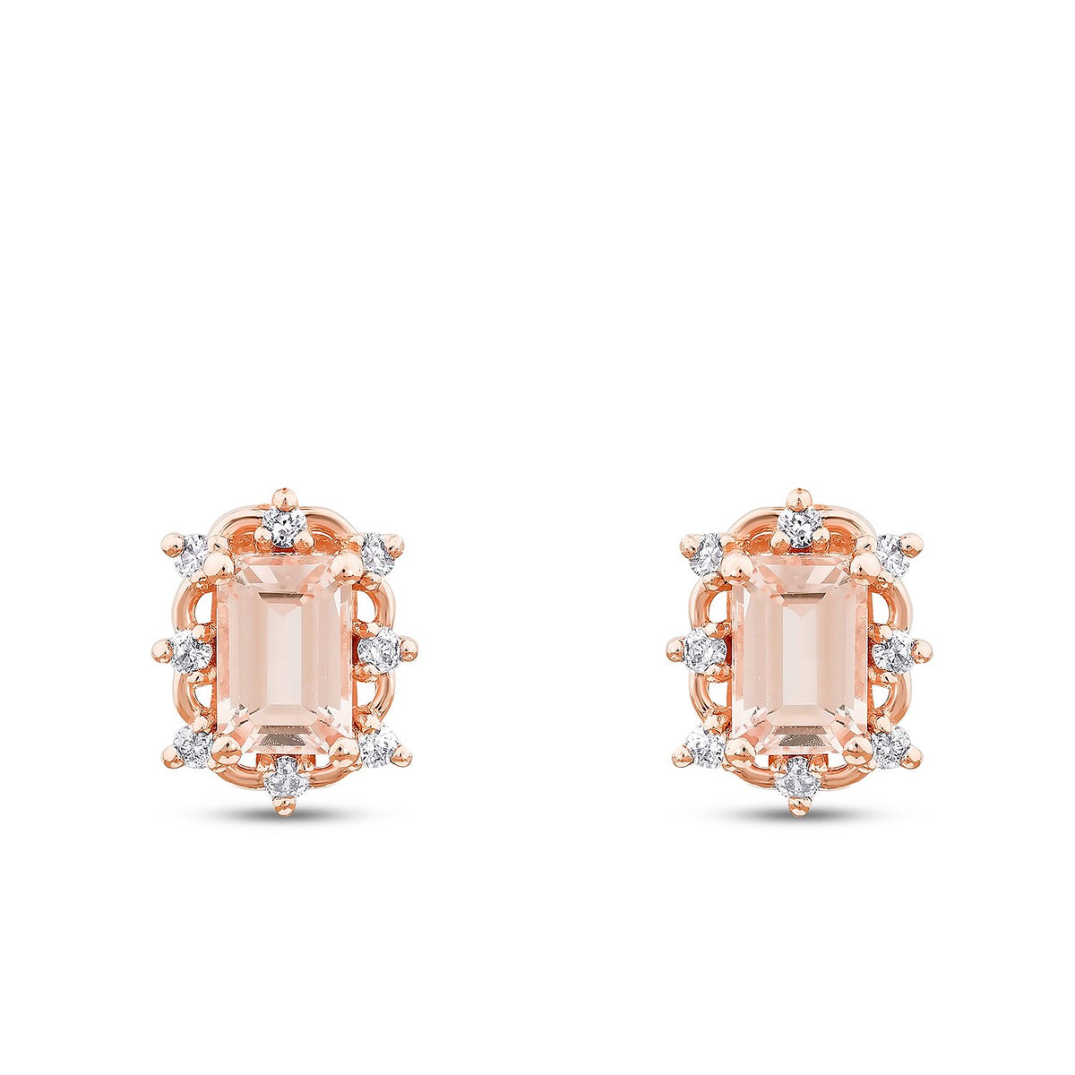 1,15 Carat Diamond Morganite Earrings