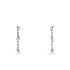 0,51 Carat Diamond Blue Topaz Earrings