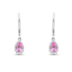 1,03 Carat Diamond Pink Sapphire Earrings
