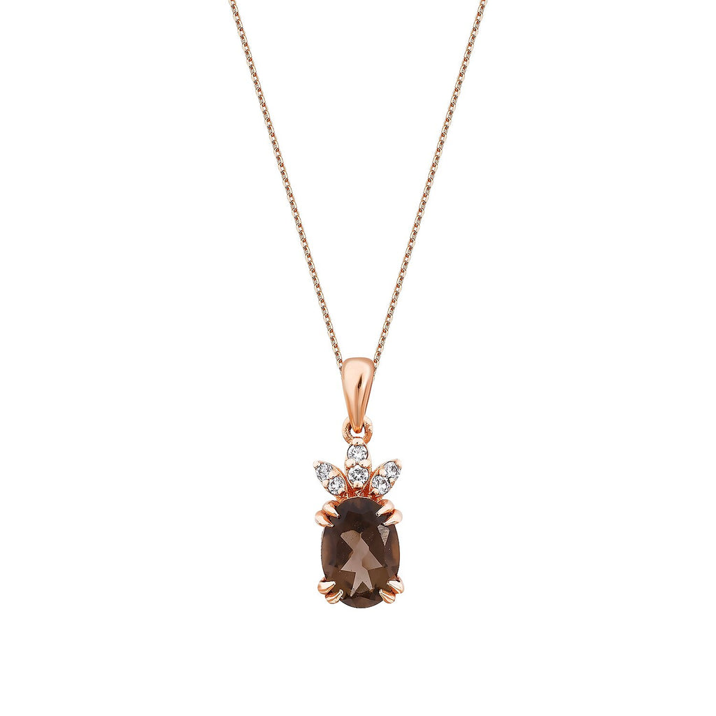 0,74 Carat Diamond Colored Stone Necklace