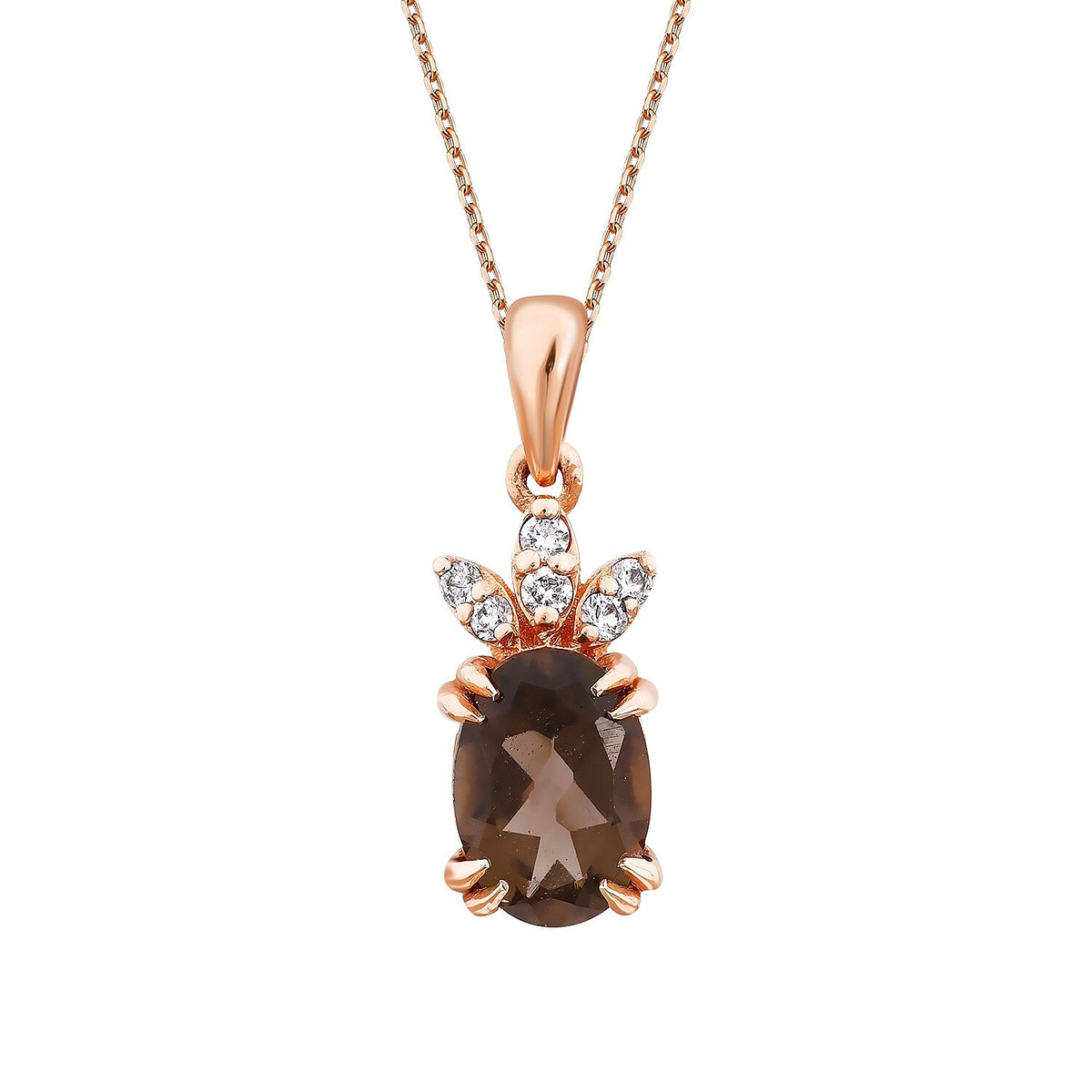 0,74 Carat Diamond Colored Stone Necklace