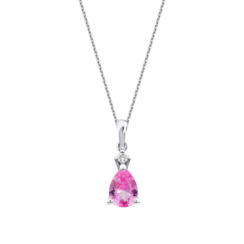 0,80 Carat Diamond Pink Sapphire Necklace