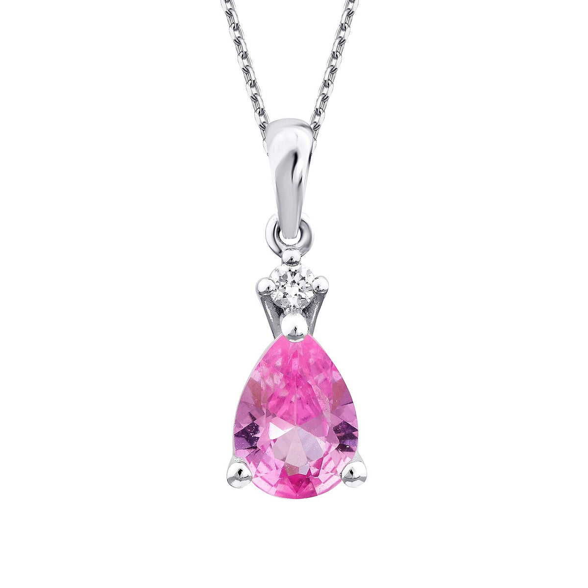 0,80 Carat Diamond Pink Sapphire Necklace