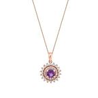 0,58 Carat Diamond Amethyst Necklace