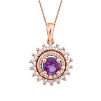 0,58 Carat Diamond Amethyst Necklace