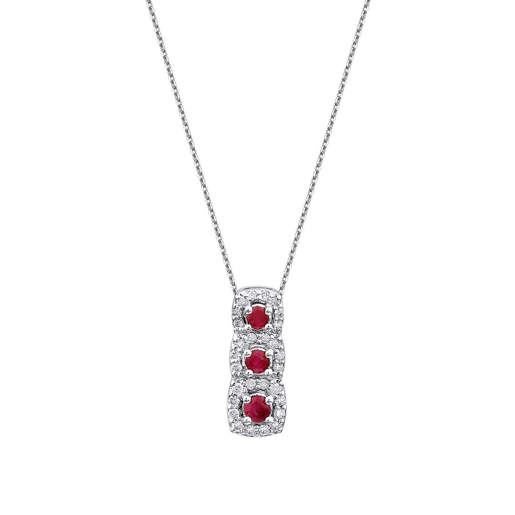 0,33 Carat Diamond Ruby Necklace