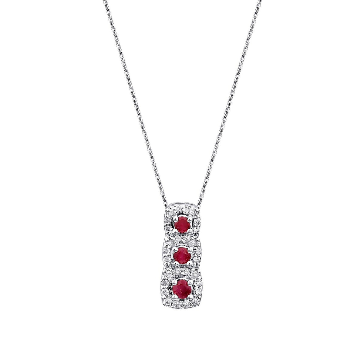 0,33 Carat Diamond Ruby Necklace