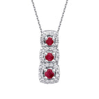 0,33 Carat Diamond Ruby Necklace