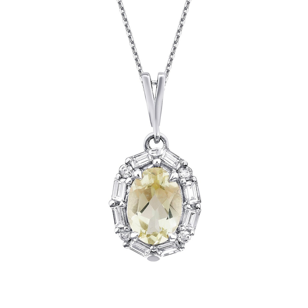 0,84 Carat Diamond Colored Stone Necklace
