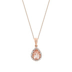 0,72 Carat Diamond Morganite Necklace