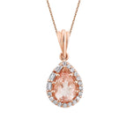 0,72 Carat Diamond Morganite Necklace