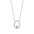 0,51 Carat Diamond Blue Topaz Necklace
