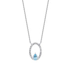 0,51 Carat Diamond Blue Topaz Necklace