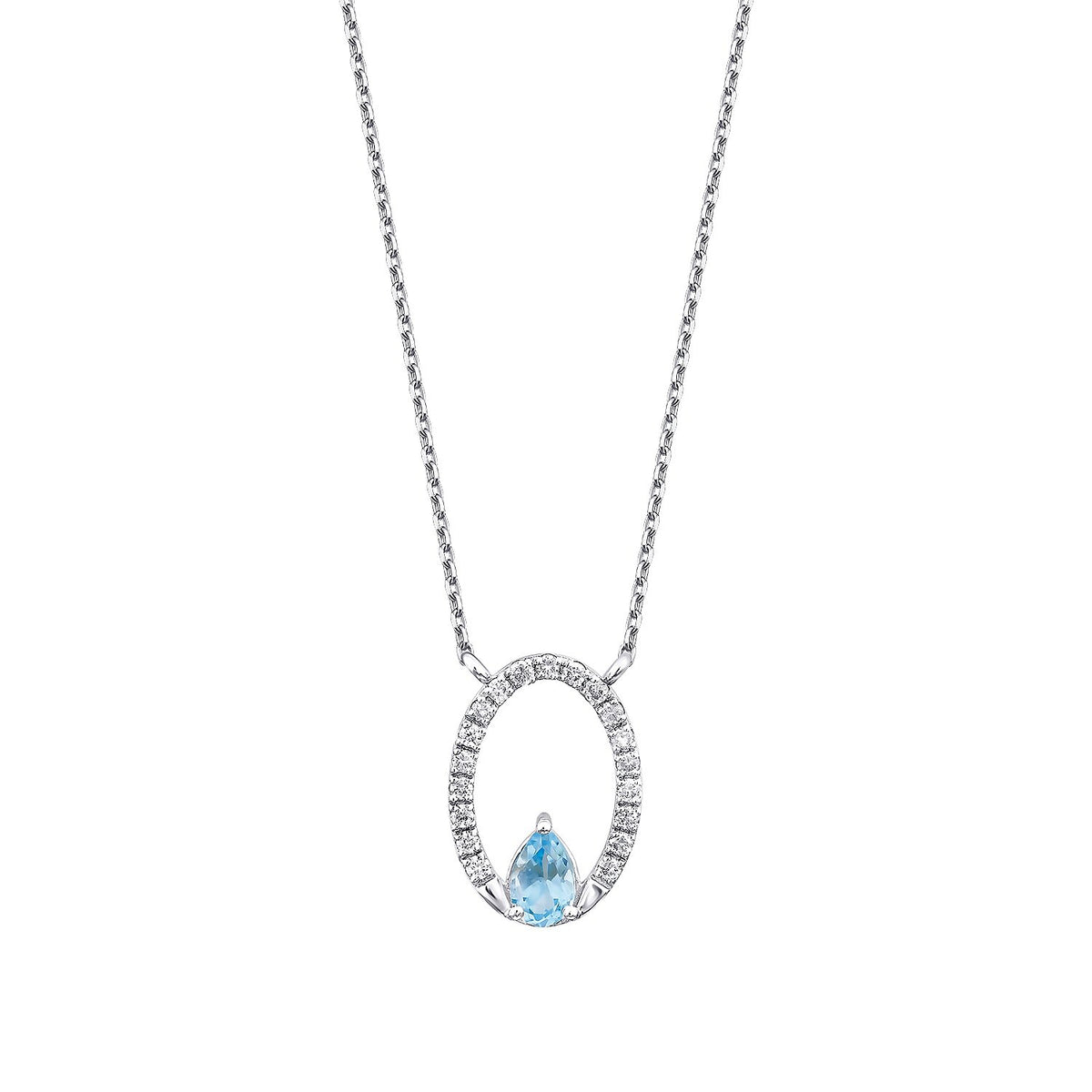 0,51 Carat Diamond Blue Topaz Necklace