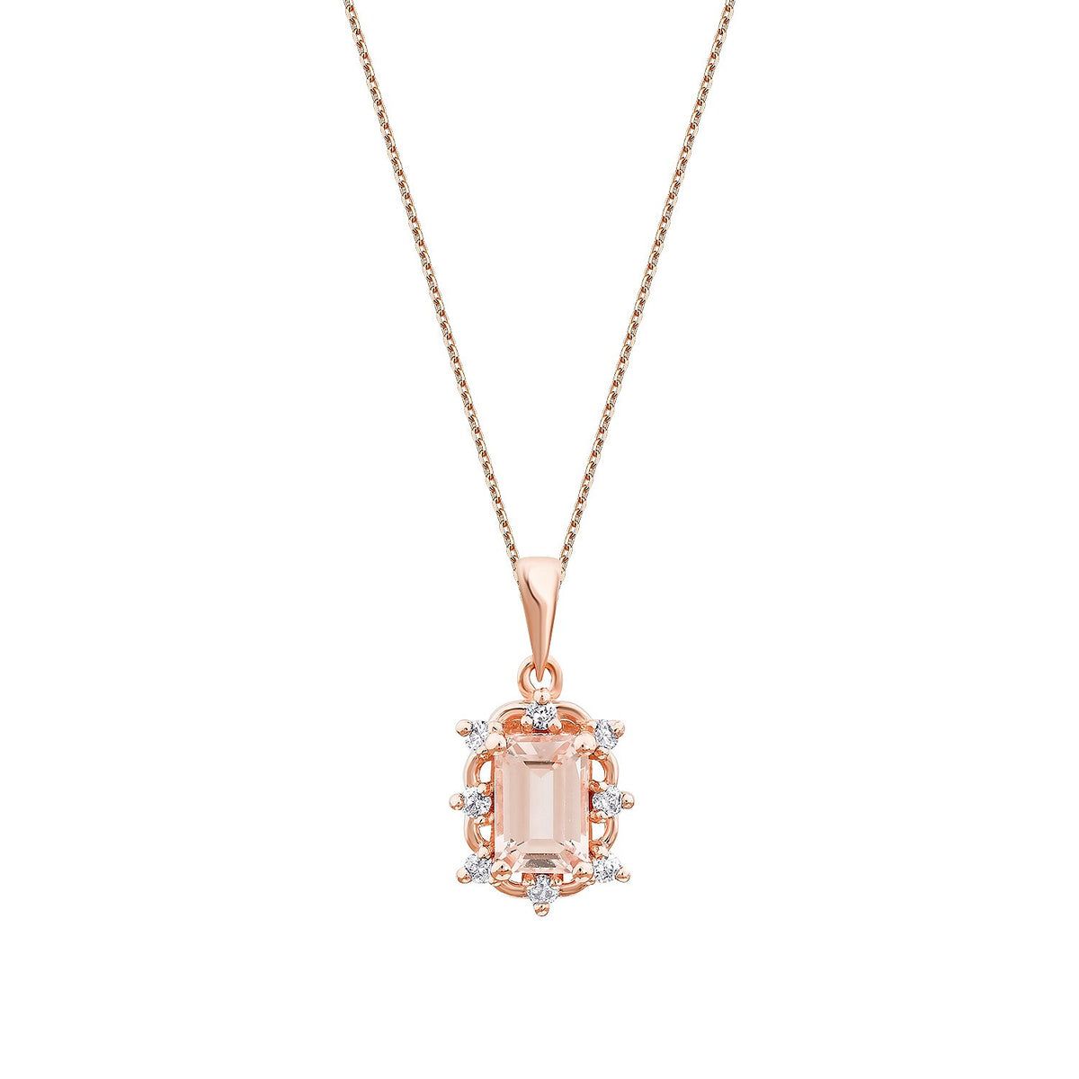 0,60 Carat Diamond Morganite Necklace