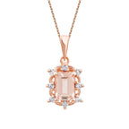 0,60 Carat Diamond Morganite Necklace