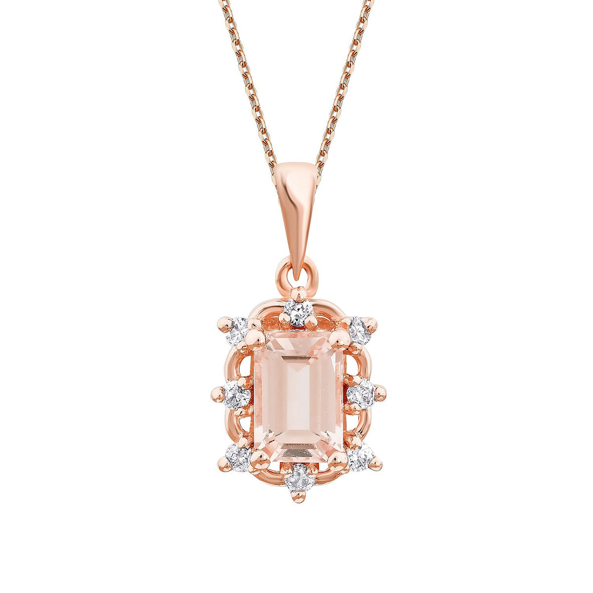 0,60 Carat Diamond Morganite Necklace