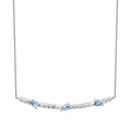 0,32 Carat Diamond Blue Topaz Necklace