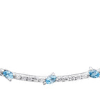 0,32 Carat Diamond Blue Topaz Necklace