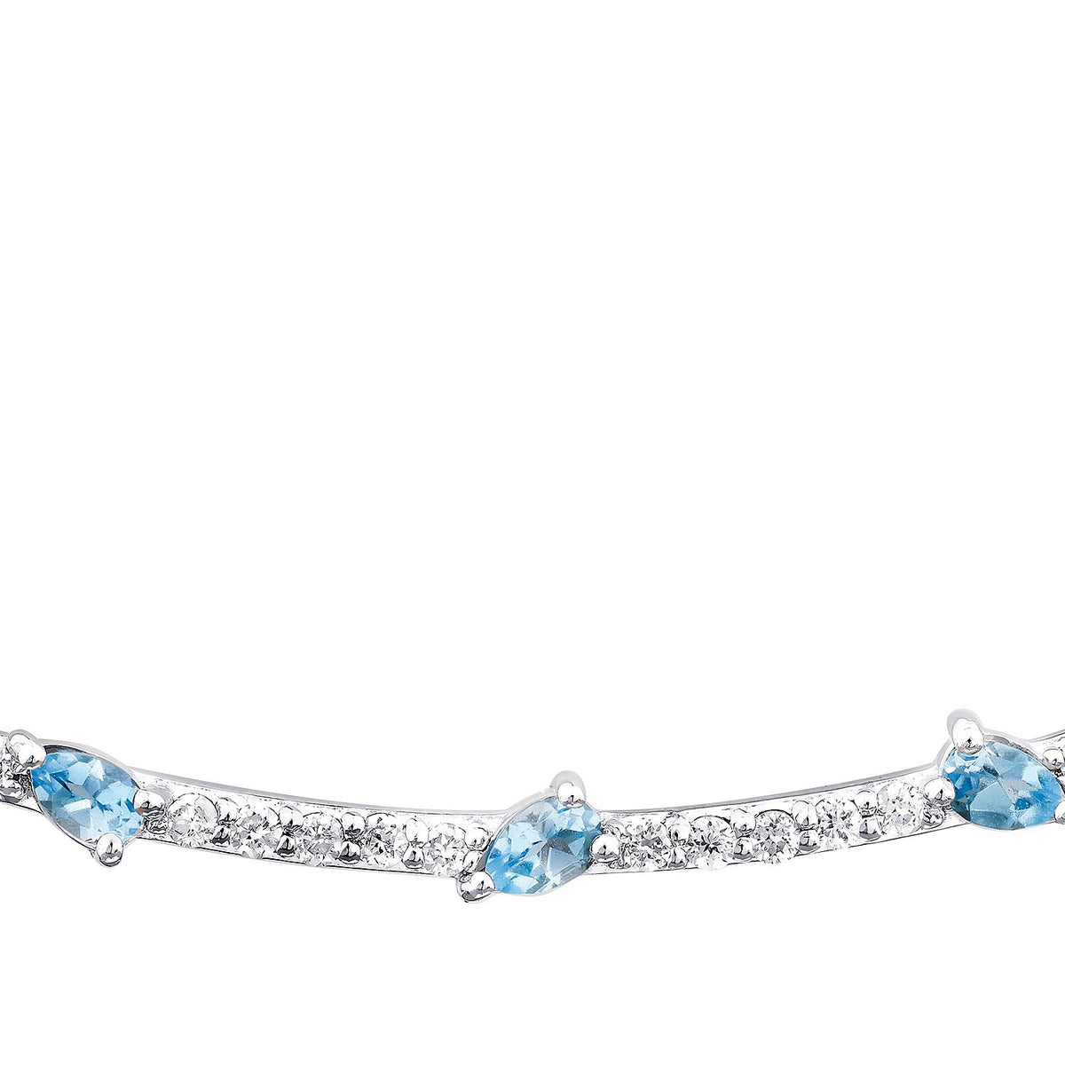 0,32 Carat Diamond Blue Topaz Necklace
