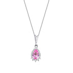 0,52 Carat Diamond Pink Sapphire Necklace