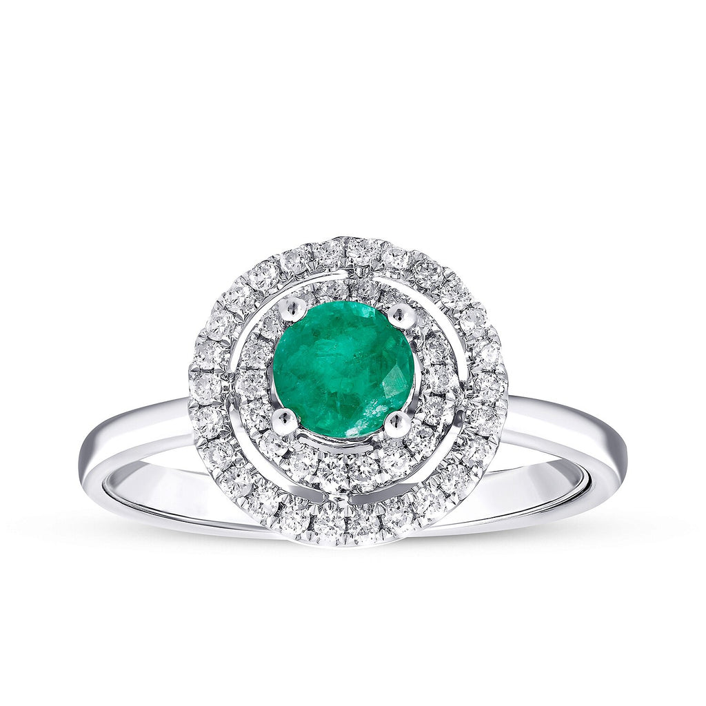 1,12 Carat Diamond Emerald Ring