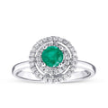 1,12 Carat Diamond Emerald Ring