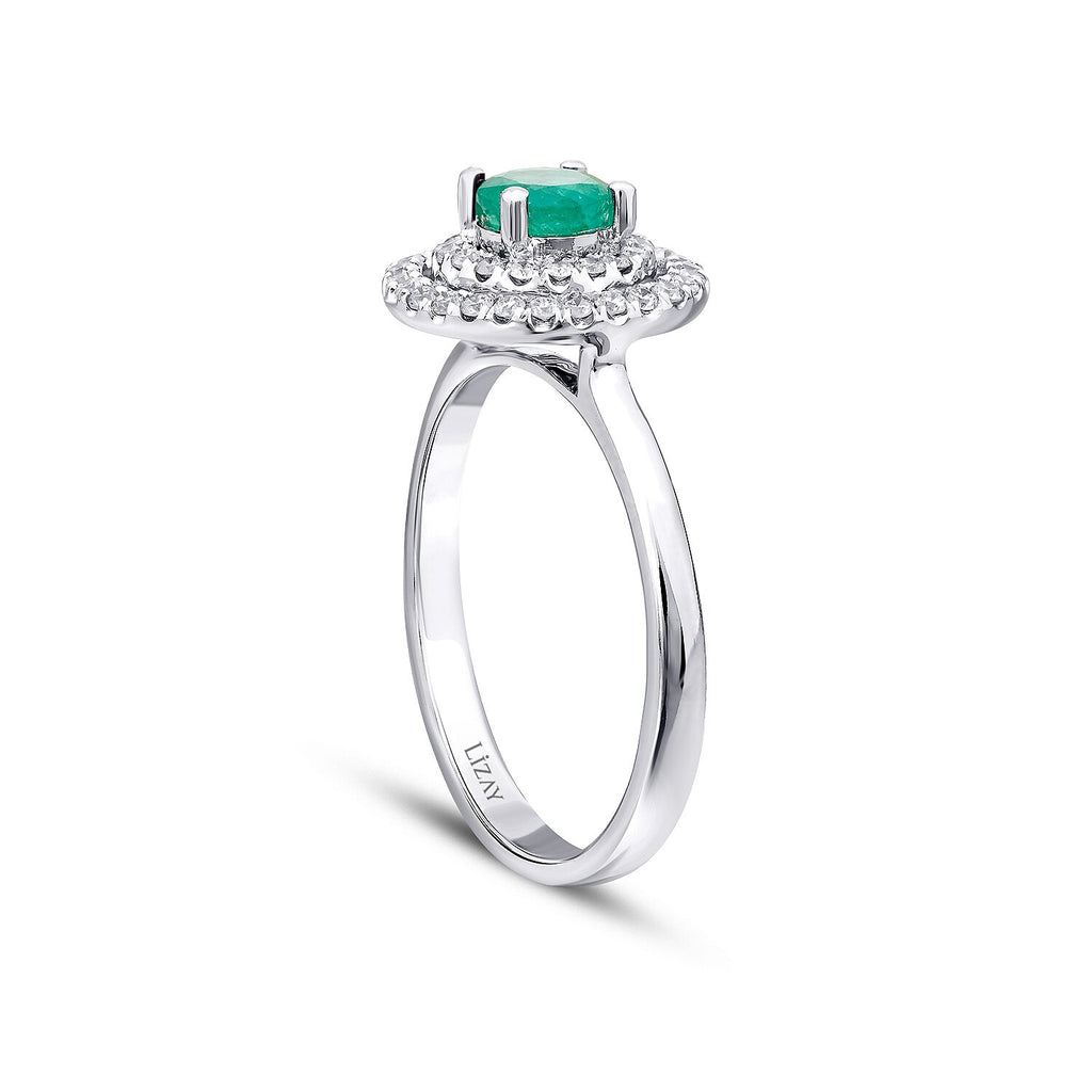 1,12 Carat Diamond Emerald Ring